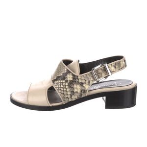 Aquatalia Beige and Snake Print Sandals